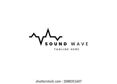 Vector logo on which an abstract image of a sound wave. Audio wave. Circle volume.