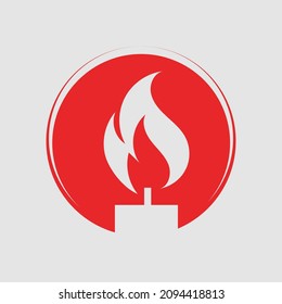 Vector logo on which an abstract image of a candle flame.