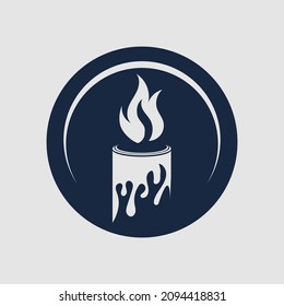 Vector logo on which an abstract image of a candle flame.