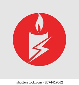 Vector logo on which an abstract image of a candle flame.