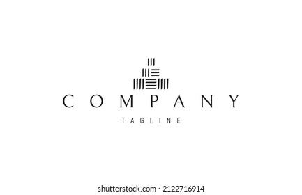 Vector logo on which an abstract image of a tower composed of three tiers of lines.