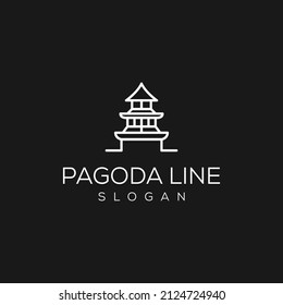 Vector logo on which an abstract image of the palace in the Asian style.