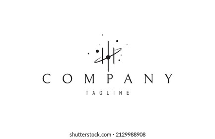 Vector logo on which an abstract image of three columns in space.