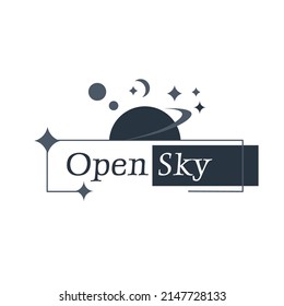 Vector logo on which an abstract image of a planet with an orbit in outer space. Creative and abstract galaxy for solar system and universe logo design vector editable