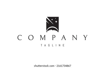 Vector logo on which an abstract image of an astronaut in a spacesuit against the backdrop of space.