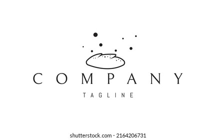 Vector logo on which an abstract image of freshly baked bread in a linear style.