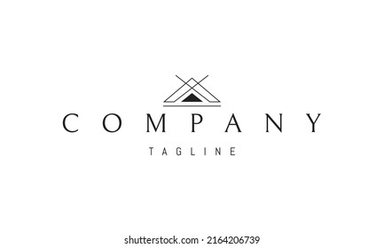 Vector logo on which an abstract image of the letter A in the form of a pyramid.