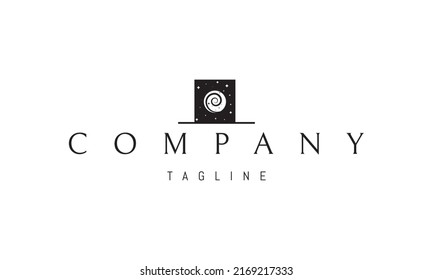Vector logo on which an abstract image of a star portal in the form of a funnel.