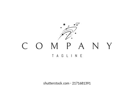 Vector logo on which an abstract image of musical waves with notes.