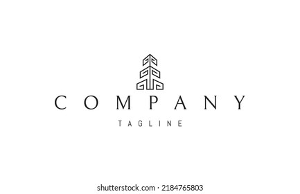 Vector logo on which an abstract image of a three-tiered tower made of patterns.