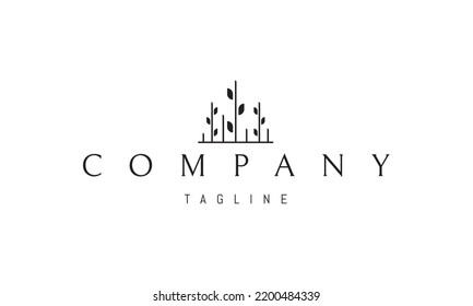Vector logo on which an abstract image of an environmentally friendly city.