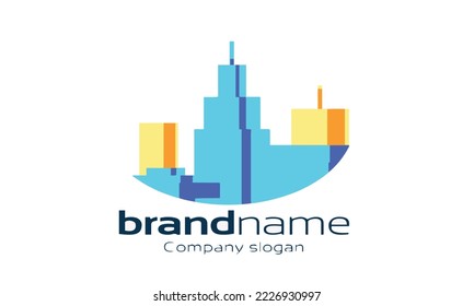 Vector logo on which an abstract image of a candle flame.