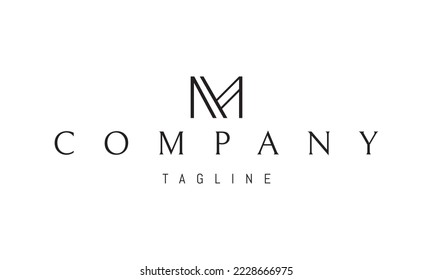 Vector logo on which an abstract image of the mogogram of the letter M in a strict style.