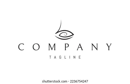 Vector logo on which an abstract image of the symbol of the god Ra in the form of an eye.