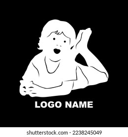 Vector logo on which an abstract image of a kid. Logo 4