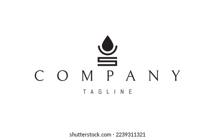 Vector logo on which an abstract image of a drop of water in a bowl above the letter S.