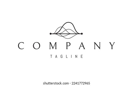 Vector logo on which an abstract image of a dagger wrapped around a snake.