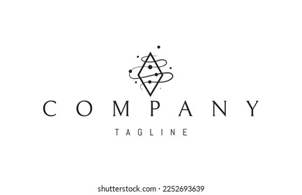 Vector logo on which an abstract image of a magic crystal around which energy flows.