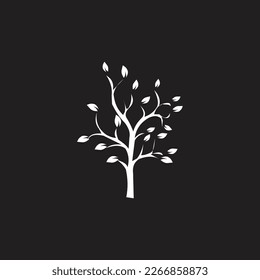 Vector logo on which an abstract image of a drop of water which is also similar to a leaf of a tree.