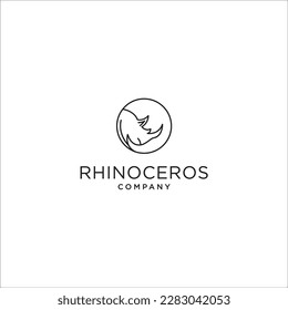 Vector logo on which an abstract image of a rhino.
