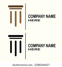 Vector logo on which an abstract image of a Greek column with an oblique shadow.