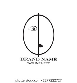 

Vector logo on which an abstract image of the silhouette of a human head