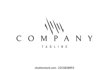 Vector logo on which an abstract image of sharp scratches in a linear style.