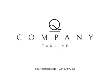 Vector logo on which an abstract image of the sun and a wave in the shape of the letter Q.