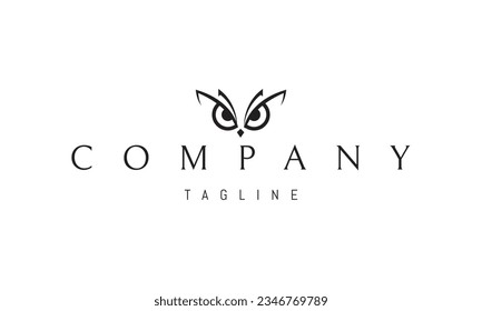 Vector logo on which an abstract image of owl eyes in a simplified style.