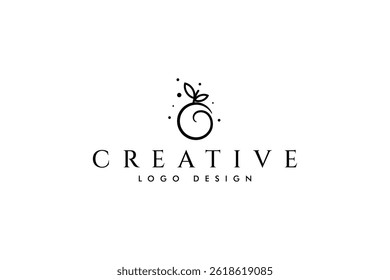 vector logo on which an abstract image of an orange with bubbles.