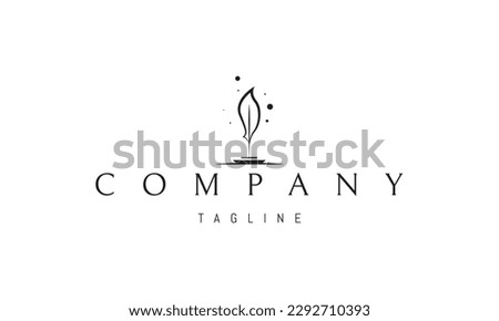 Vector logo on which an abstract image of an ink pen in an inkwell.
