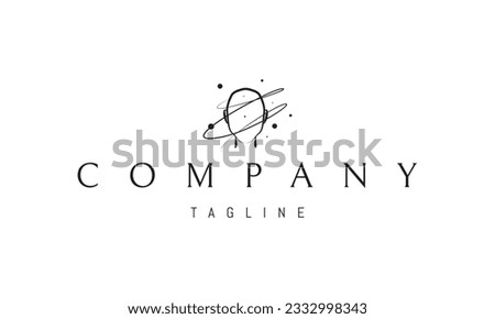Vector logo on which an abstract image of the silhouette of the head with lines around the head.