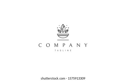 Vector logo on which an elegant image of three leaves.