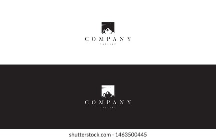 Vector logo on which the image of the three mountains with snow.