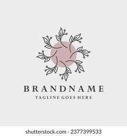 Vector logo on which an image of a blooming  flower.