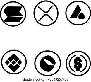 A vector logo of one of the cryptocurrencies