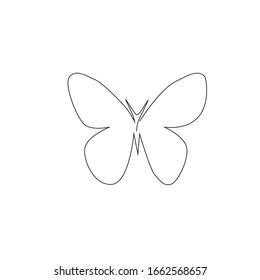 vector logo one line butterfly