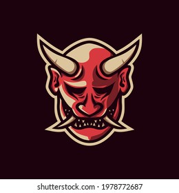 Vector Logo onimask japanese mask mascot logo style