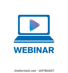 Vector Logo For Online Webinar, Web Conference