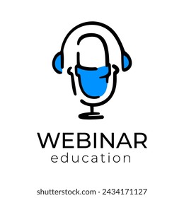 vector logo for online webinar, web conference