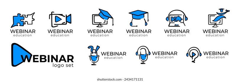 vector logo for online webinar, web conference