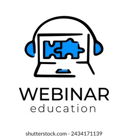 vector logo for online webinar, web conference