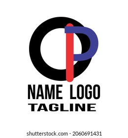 vector logo of OP letters, for free design.