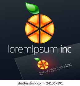 Vector logo with orange fruit