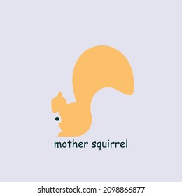 vector logo with orange squirrel silhouette shape