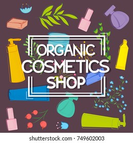 vector logo organic cosmetics shop