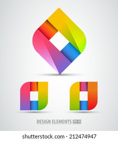 Vector logo origami. Abstract logo design elements. Color abstract shapes.