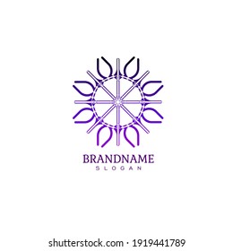Vector logo ornament with purple gradient design