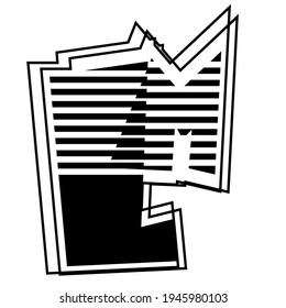 vector logo outline lines forming text "LM".