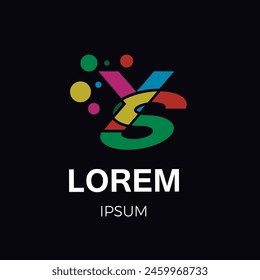 Vector logo with overlapping YS letters and various color patterns